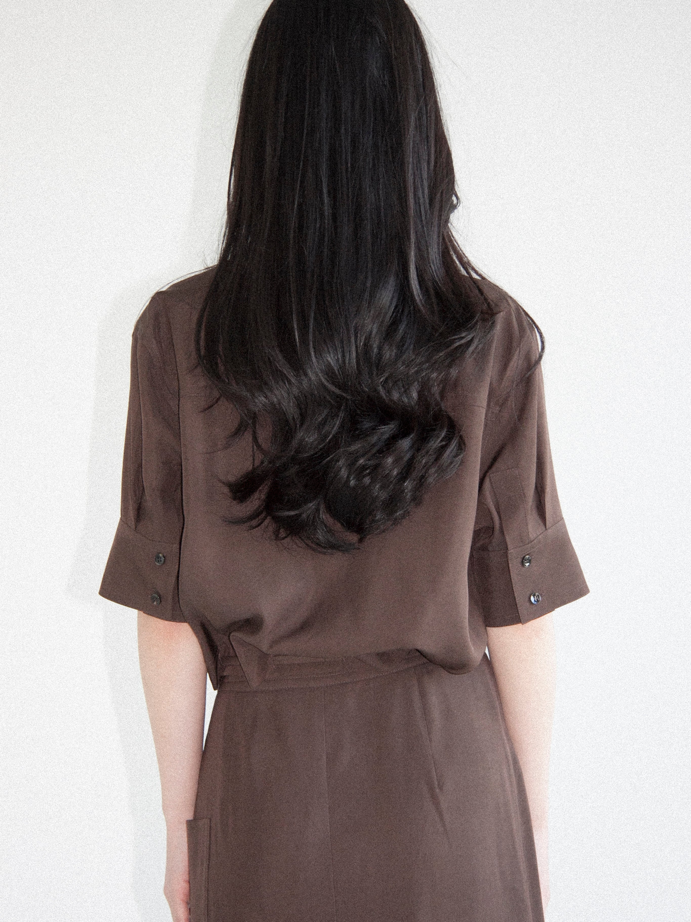 브라운 레이온 셔츠