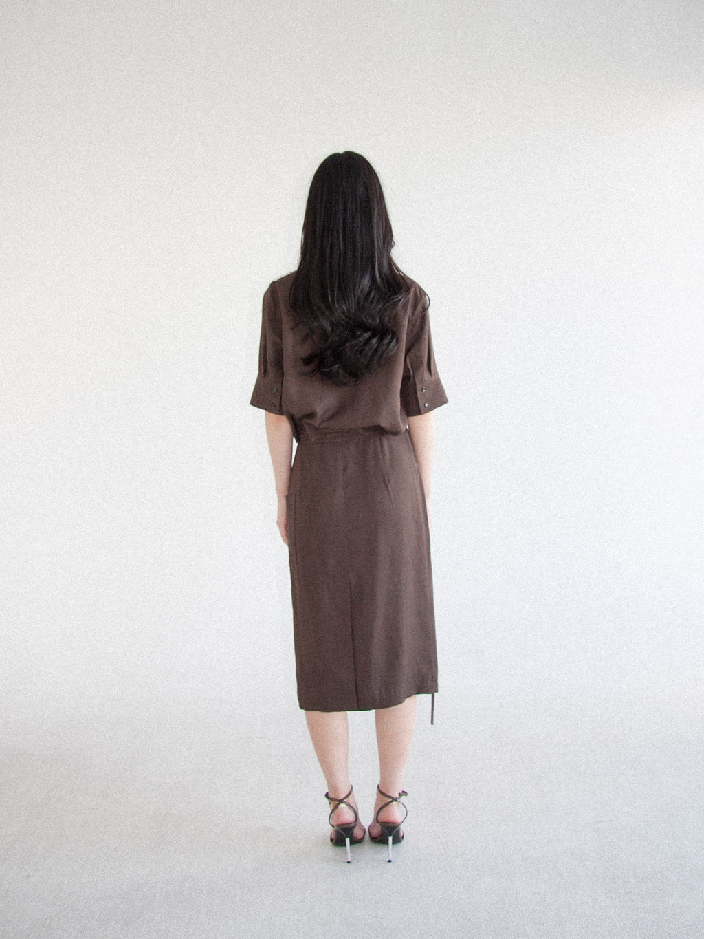 Brown Rayon Wrap Skirt