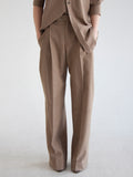 Brown Pleated Trousers
