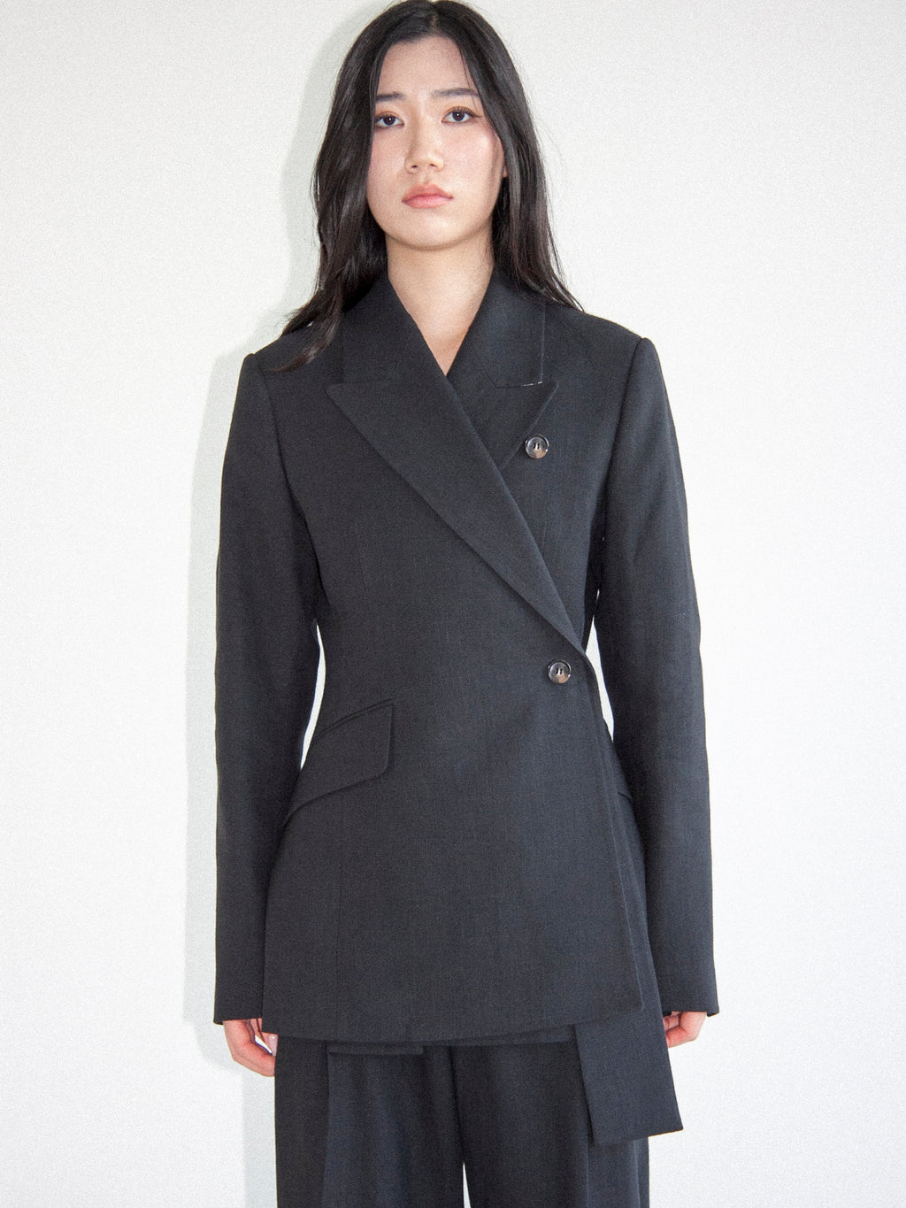 Black Voir Jacket With Detachable Lapels